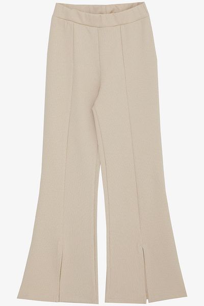 Breeze 4-8 Years Old Girl's Spanish Leg Leggings Trousers - Slit and Stone Color