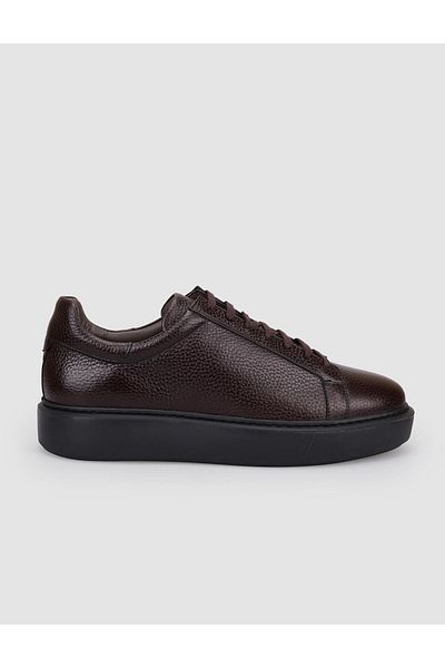 Cabani 100% Genuine Leather Brown Lace-Up Men's Sports Shoes