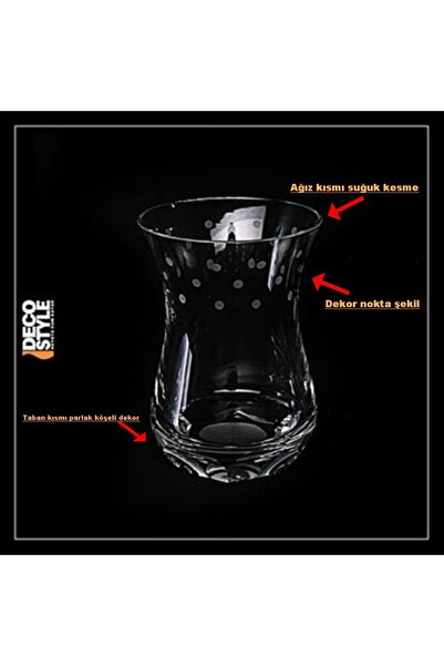 DECOSTYLE Özel Yapım Kişiye Özel %100 El Yapımı Kristal Dekorlu Soğuk Kesme 165 Cc 1 Bardak 1 Tabak 2 Parça