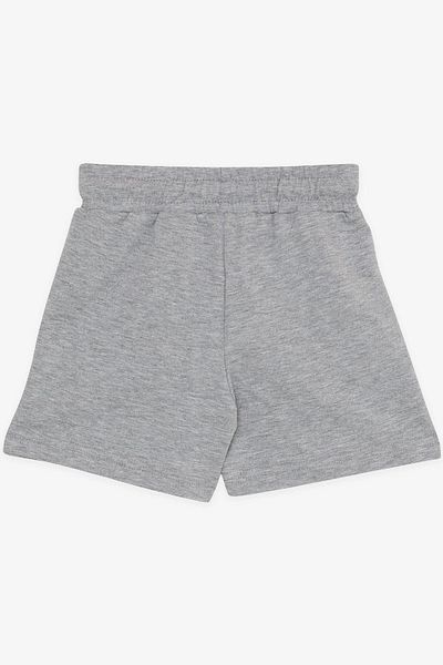 Macawi Gray Melange Girl's Shorts - Elastic Waist, Pockets and Laces, Age 3-7