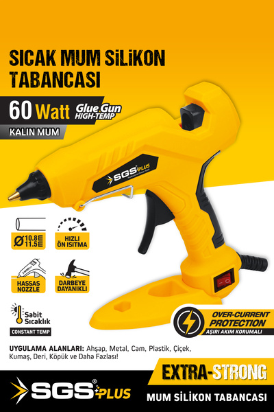 SGS PLUS Sgs5291 Elektrikli Sıcak Kalın Mum Silikon 60 Watt Standlı