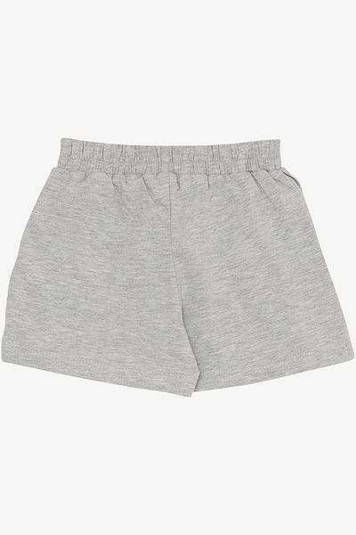 Breeze Light Gray Melange Girl's Shorts Skirt with Ruffles and Bow, Age 3-8