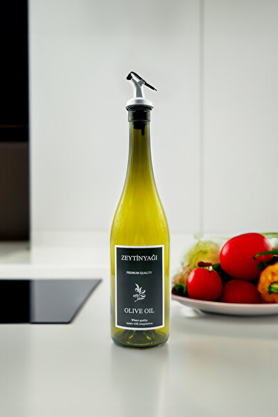 Fhilli Amber Damlatmaz Kapaklı Zeytinyağı Şişesi Yağdanlık 750cc