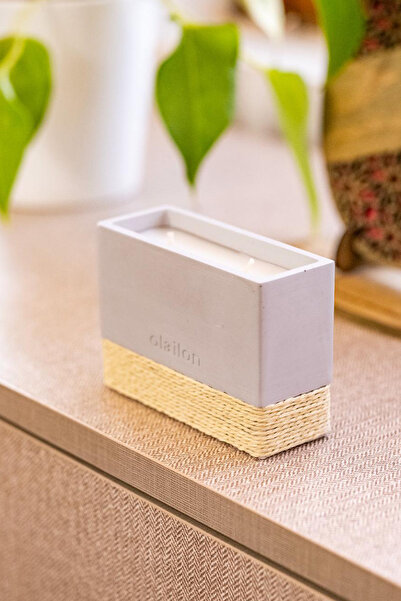 Harmony, Cocoa & Vanilla Scented Candle, Decorative Concrete Candle with Concrete Pot