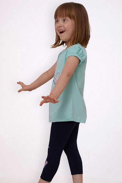 Breeze Summer Capri Tights Girl's Set - Cupcake Printed, 1.5-5 Years, Water Green