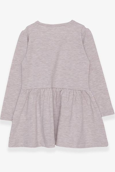 Breeze Girl's Long Sleeve Dress Floral Printed Pattern 3-7 Years, Beige Melange