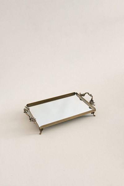 Nazik Home Mabel Antique Small Tray with Elegant Handles (26 X 18 cm)