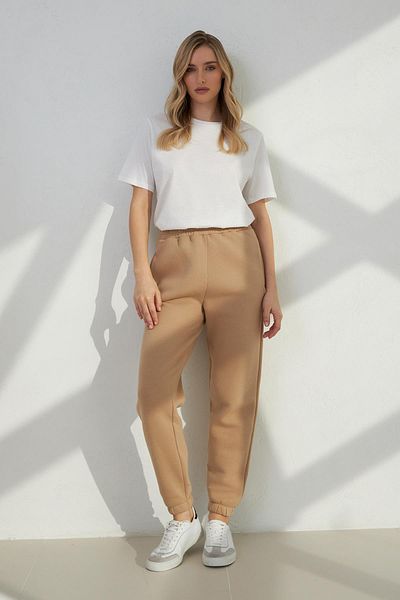 Setre Camel Full Fit Ankle Elastic Sweatpants