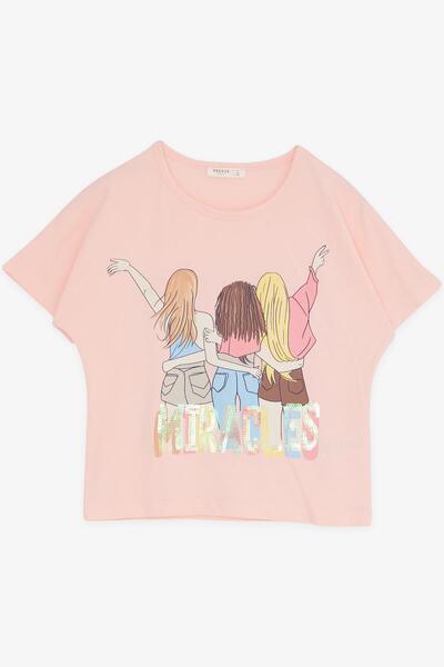 Breeze Girl's Capri Set with Friend Theme Sequin 6-12 Years Old, Powder