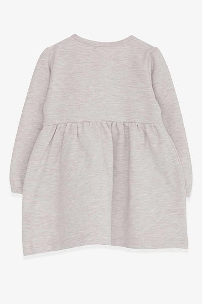 Breeze Girl's Long Sleeve Dress with Teddy Bear Accessories 2-6 Years, Beige Melange