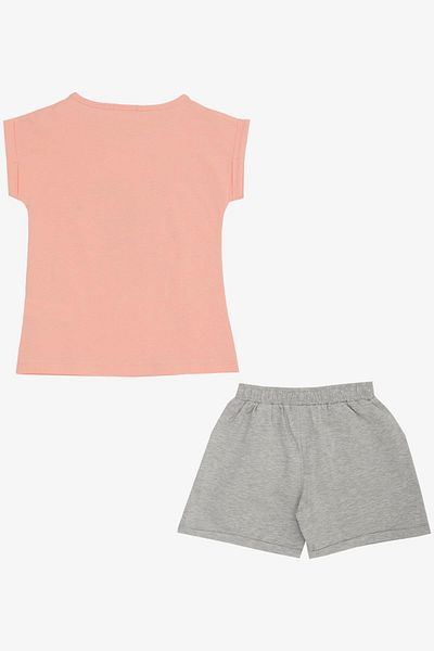 Breeze Girl's Shorts Suit Star Printed Elastic Waist Age 5-10, Salmon