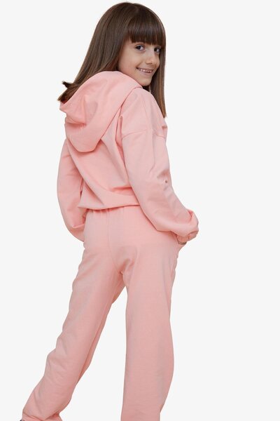 Breeze Σετ αθλητικής φόρμας για κορίτσια Χαριτωμένο αρκουδάκι με στάμπα 5-10 ετών, σολομός