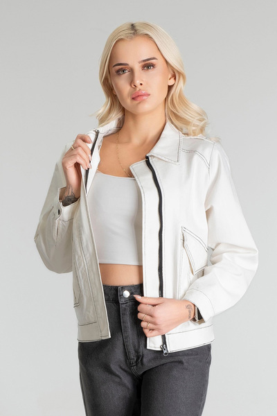 Bold & Young Women's Cotton Lycra Fabric Zippered Cap Pocket Jacket