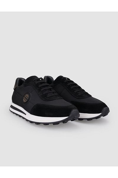 Cabani Knitwear Black Lace-Up Men's Sports Shoes