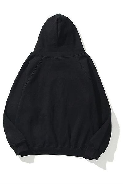 Trendiz Schwarzer Basic-Sweatshirt-Hoodie für Unisex