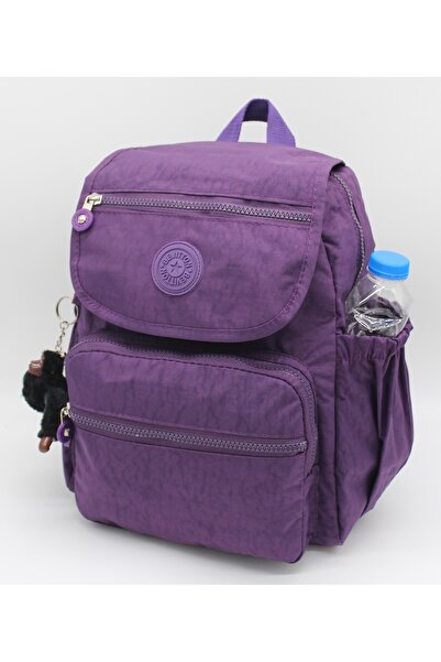 Bevitton Modern Crinkle Waterproof Fabric Unisex Women's Purple Backpack & School Bag 5200