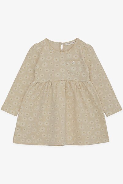 Breeze Girls Long Sleeve Dress with Pockets Floral Print 1.5-5 Years Old, Cream