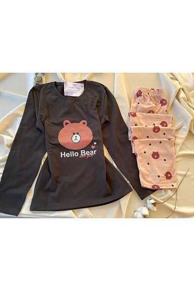 belse butik Set pijamale din lycra cu model ursuleț - Sude