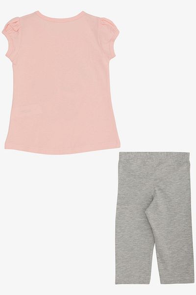 Breeze Pink Summer Capri Tights Girl's Set - Cupcake Printed, 1.5-5 Years