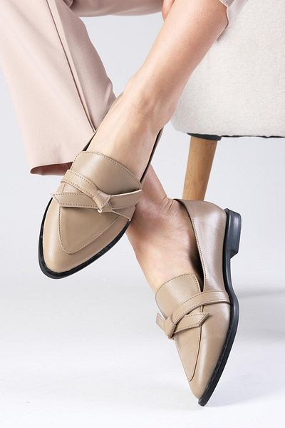 Mio Gusto Dámske ploché topánky Ezra Genuine Leather Mink