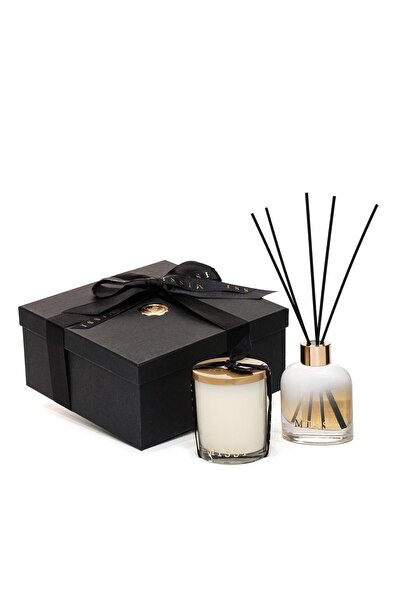 Missi 130 ml Degrade Beyaz Cam Şişe Vanilya Sandal Oda Kokusu Ve Vegan Mum Se...