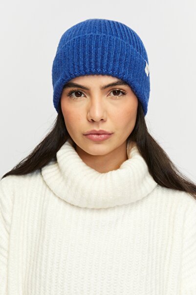 Aghilo Yünlü Kışlık Unisex Fitilli Bere – Saks Mavi