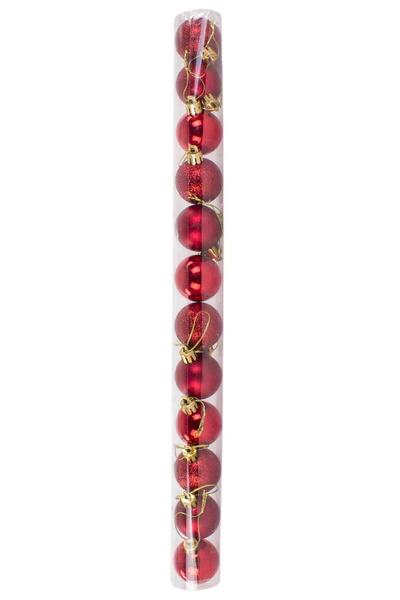 Happyland Christmas Pine Tree Ornament Red Cute Ball 4 cm 12 Pieces Red Ball
