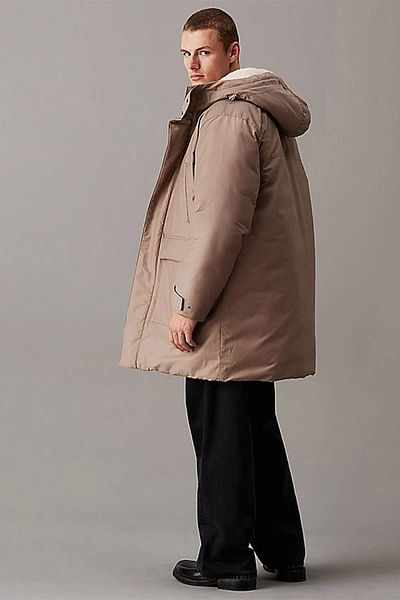 Calvin Klein Ck Jeans Warm Cotton Nylon Long Parka Men's Gray Coat J30J326082-Pav