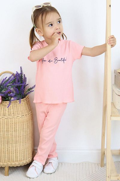 Breeze Pink Tights Printed Set for 1.5-5 Years Old Girl
