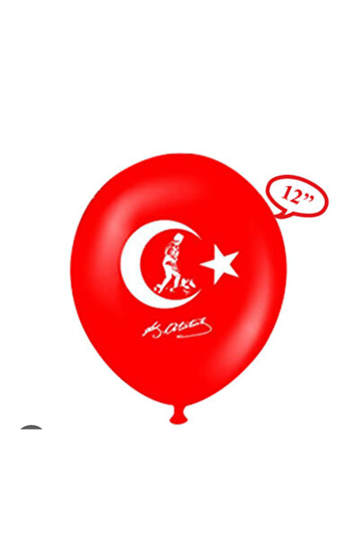 partideyince بالون على شكل نجمة القمر مع أتاتورك مع علم تركي - أحمر 25 قطعة 1...
