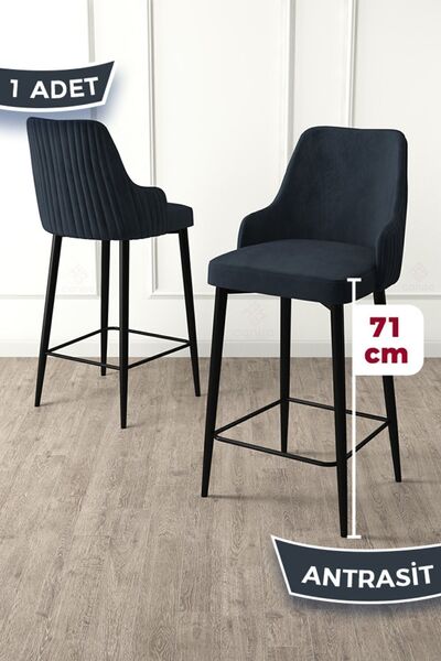 Canisa Enox Serisi, 1 Adet Antrasit Sandalye Yemek Odası Bar Sandalyesi, Baby...