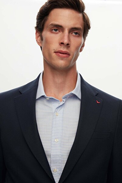 D'S Damat Ds Damat Слім-фіт темно-синій костюм з вовняною сумішшю