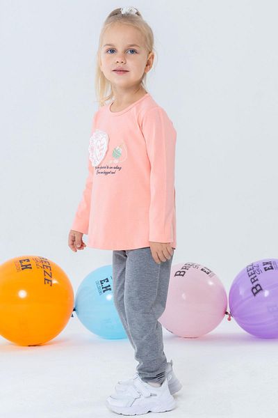 Breeze Girl's Tights Set Perfume Bottle Embroidery Printed Laced Heart 1.5-5 Years Old, Salmon