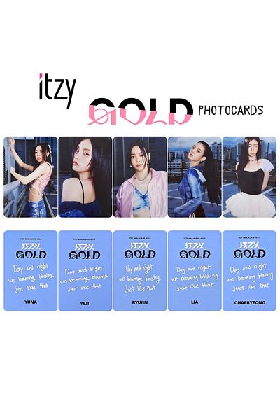Kpop Dünyasi Itzy'' Gold'' Nemo Blue Ver. Photocards Set