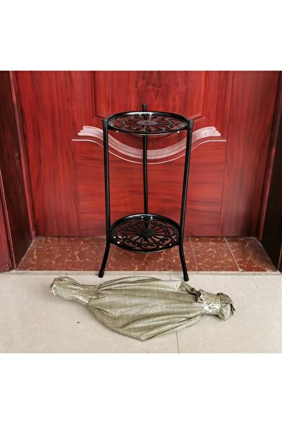 Choice حامل نباتات معدني أسود بارتفاع 19.69 بوصة، عبوة واحدة، حامل نباتات طوي...