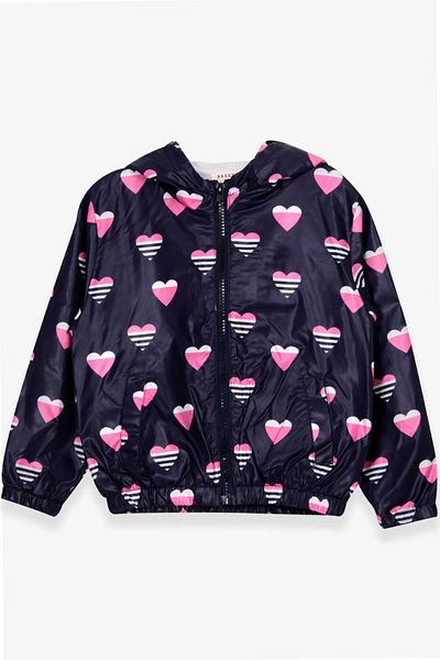 Breeze Girl's Raincoat Heart Patterned 1-6 Years, Purple