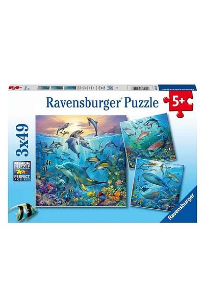 RAVENSBURGER Ocean Animals 3x49 Piece Children's Puzzle - 51496