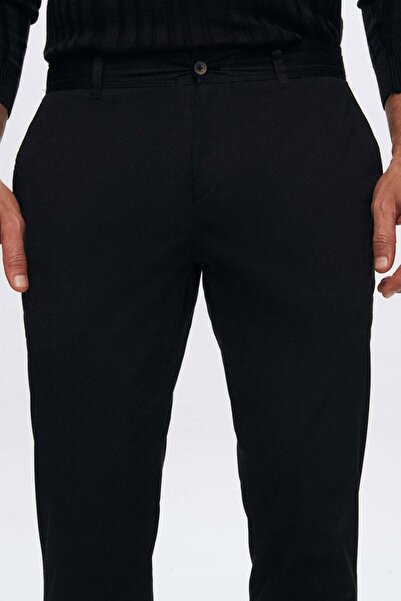 Twn Slim Fit Siyah Armürlü Chino Pantolon