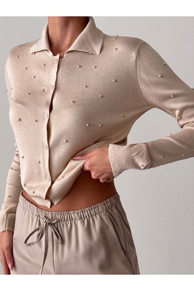 My Blog Μίνι ζακέτα με τακούνι Stone Polo Neck - 4560