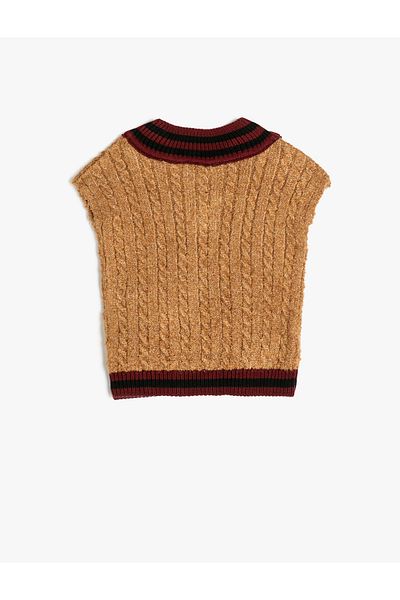 Koton V-Neck Ribbed Sleeveless Dog Sweater