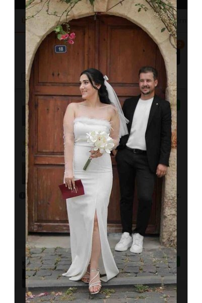 HARRU Short Bridal Veil 50bridal Veil 50cm White Veil Bow Bridal Veil