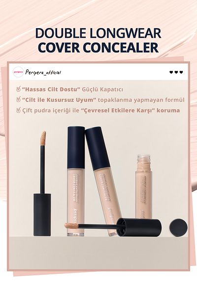 PERIPERA Peripera Double Longwear Cover Concealer - High Capacity, Lightweight Construction, All Daytime (0.5 Fair)