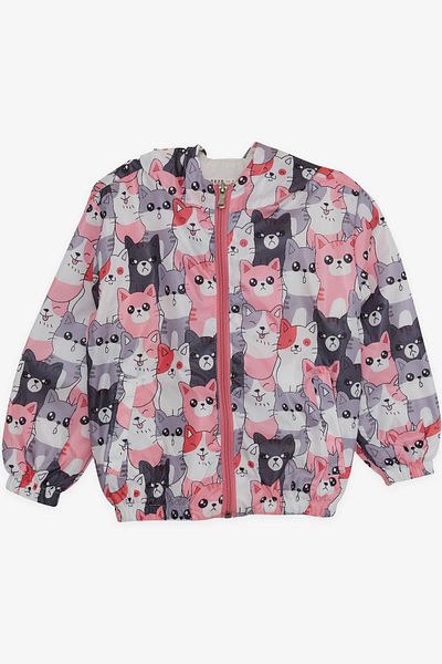 Breeze Girl's Raincoat with Cute Kitten Pattern, 1-5 Years, Mixed Color