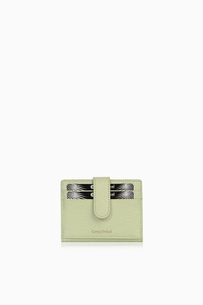 CENGİZ PAKEL Cengiz Pakel Women's Mini Genuine Leather Card Holder with Snap Detail - 2509 - A.Green