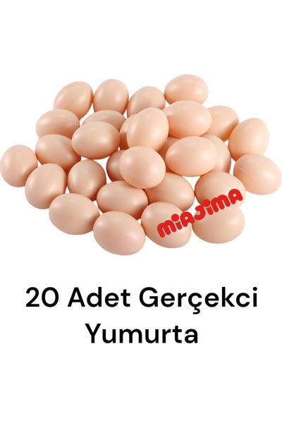 Miajima Oyuncak Plastik Tavuk Yumurtası Kahverengi 20 Adet Filede