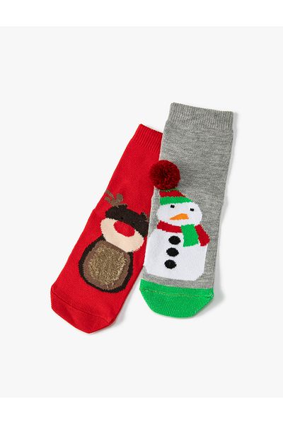 Koton New Year's Themed - Snowman Detailed Towel Socks