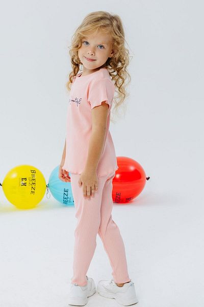 Breeze Printed Tights Set for 1.5-5 Years Old Girl - Salmon