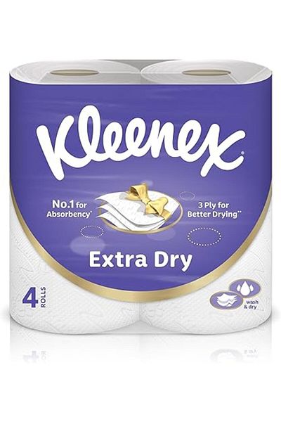 Kleenex Extra Dry Toilet Tissue Paper, 3 PLY, 4 Rolls x 140 Sheets