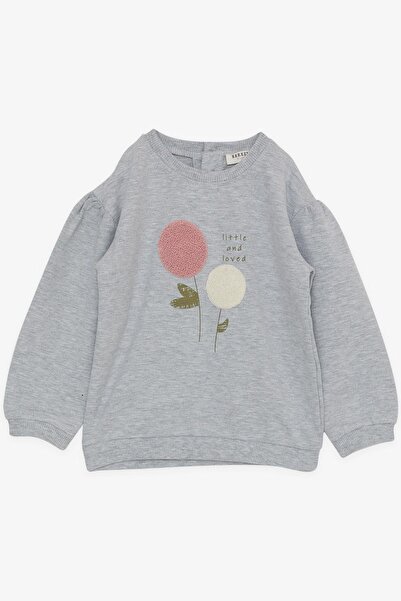 Breeze Girl's Tights Suit Floral Printed Punch Embroidered 1-4 Years, Gray Melange