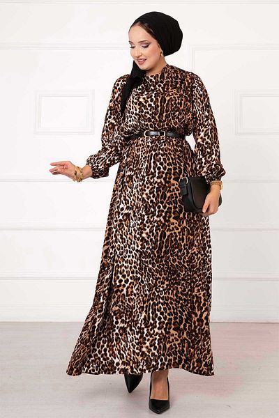 EBRUTESETTÜR Leopard Print Viscose Dress